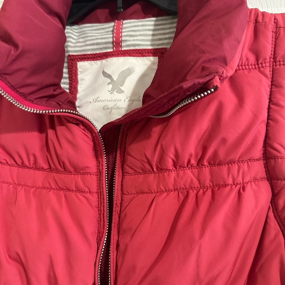 American Eagle Red Puffer vest